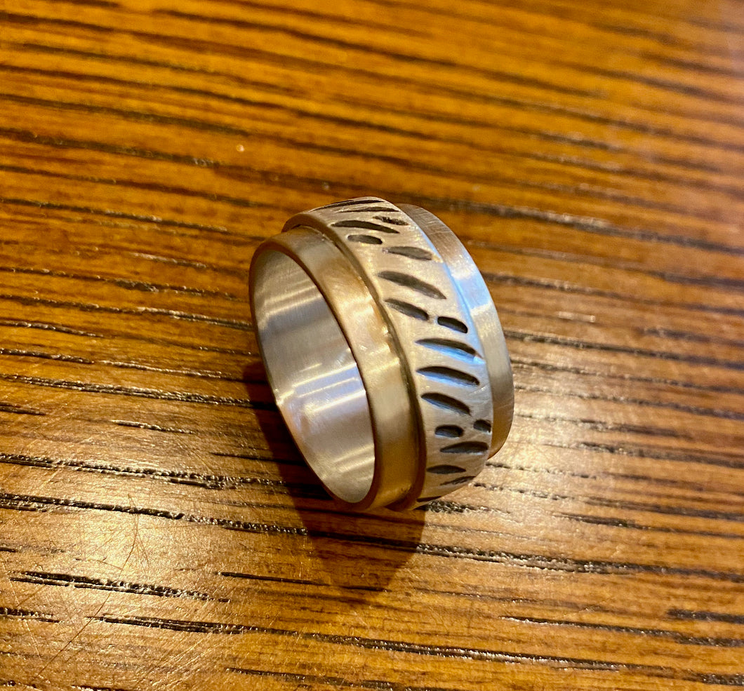 Stamped Double-Band Ring